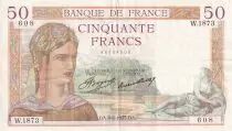 Frankreich 50 Francs - C&eacute;r&egrave;s - 06-06-1935 - Serial W.1873 - VF - P.81