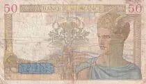 Frankreich 50 Francs - C&eacute;r&egrave;s - 19-10-1939 - Serial W.11298 - P.85