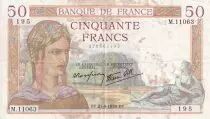 Frankreich 50 Francs - C�r�s - 21-09-1939 - Serial M.11063 - VF - P.85