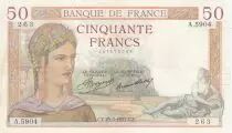 Frankreich 50 Francs - Ceres - 25-03-1937 - Serial A.5904