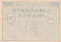 Frankreich 50 Francs , Colmar Chambre de Commerce, serial A