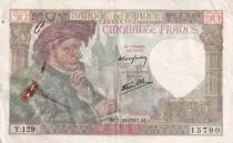 Frankreich 50 Francs - Jacques Coeur - 02-10-1941 - Serial Y.129 - P.93