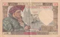 Frankreich 50 Francs - Jacques Coeur - 13-03-1941 - Serial V.47 - P.93