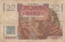 Frankreich 50 Francs - Le Verrier - 02-05-1946 - Serial J.11