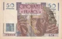 Frankreich 50 Francs - Le Verrier - 12-06-1947 - Serial G.74 - P.127