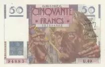 Frankreich 50 Francs - Le Verrier - 20-03-1947 - Serial U.49