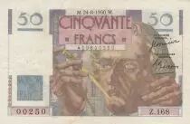 Frankreich 50 Francs - Le Verrier - 24-08-1950 - Serial Z.168