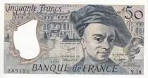 Frankreich 50 Francs - Quentin de la Tour - 1980 - Serial Y.19 - XF to AU - P.152b