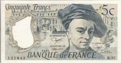 Frankreich 50 Francs - Quentin de la Tour - 1984 - Serial K.37 - Faute