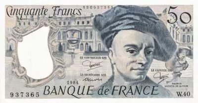 Frankreich 50 Francs - Quentin de la Tour - 1984 - Serial W.40 - AU - P.152b