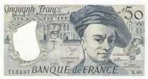 Frankreich 50 Francs - Quentin de la Tour - 1990 - Serial N.60