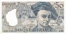 Frankreich 50 Francs - Quentin de la Tour - 1991 - Serial J.68 - XF - P.152e