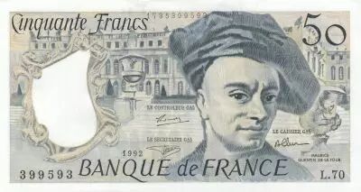 Frankreich 50 Francs - Quentin de la Tour - 1992 - Serial L.70