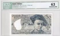 Frankreich 50 Francs - Quentin de la Tour - 1992 - Serial L.72- ICG 63UNC