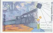Frankreich 50 Francs - Saint-Exup&eacute;ry - 1992 Serial - A.000047243 - Small number