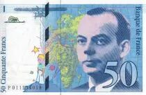 Frankreich 50 Francs - Saint-Exup�ry - 1993 - Letter P - F.72.02
