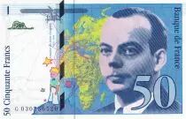 Frankreich 50 Francs - Saint-Exup&eacute;ry - 1997 - Letter G - P.157