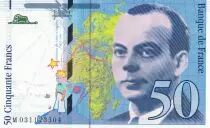 Frankreich 50 Francs - Saint-Exup&eacute;ry - 1997 - Letter M - P.157