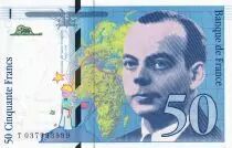 Frankreich 50 Francs - Saint-Exup&eacute;ry - 1997 - Letter T - P.157