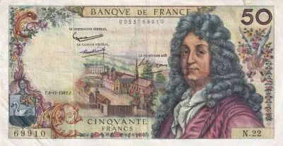 Frankreich 50 Francs, Racine - 07-06-1962 - Serial N.22