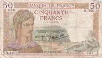 Frankreich 50 Francs Ceres - 02-12-1937 - Serial M.7207