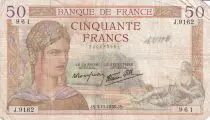 Frankreich 50 Francs Ceres - 03-11-1938 - Serial J.9162
