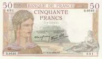 Frankreich 50 Francs Ceres - 06-10-1938 - Serial E.8539 - F