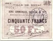 Frankreich 50 Francs Douai City - 1914