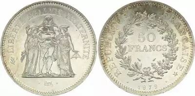 Frankreich 50 Francs Hercules - 1979 Silver
