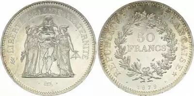 Frankreich 50 Francs Hercules - 1979 Silver