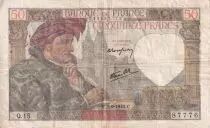 Frankreich 50 Francs Jacques Coeur - 05-09-1940 - Serial Q.15 - F to VF - P.93