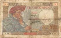 Frankreich 50 Francs Jacques Coeur - 05-12-1940 Serial A.26 - VG to F