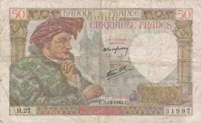 Frankreich 50 Francs Jacques Coeur - 05-12-1940 Serial H.27 - F