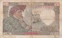 Frankreich 50 Francs Jacques Coeur - 08-05-1941 - Serial A.79