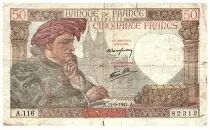 Frankreich 50 Francs Jacques Coeur - 11-09-1941 - Serial A.116 - Fay.19.14