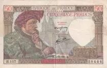 Frankreich 50 Francs Jacques Coeur - 11-09-1941 - Serial R.117 - P.93