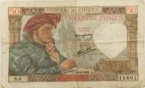 Frankreich 50 Francs Jacques Coeur - 13-06-1940 Serial S.9 - VF
