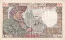 Frankreich 50 Francs Jacques Coeur - 15-05-1942 - Serial O.170