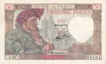 Frankreich 50 Francs Jacques Coeur - 17-04-1941 - Serial O.57 - P.93