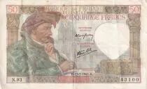 Frankreich 50 Francs Jacques Coeur - 17-07-1941- Serial N.93 - VF - P.93