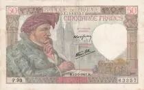 Frankreich 50 Francs Jacques Coeur - 17-07-1941 Serial P.93 - VF