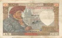 Frankreich 50 Francs Jacques Coeur - 24-04-1941 Serial A.73 - VF