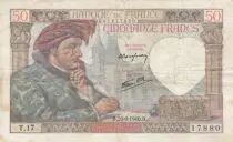 Frankreich 50 Francs Jacques Coeur - 26-01-1940 Serial T.17 - F+