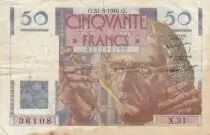 Frankreich 50 Francs Leverrier - 31-05-1946 - Serial X.31