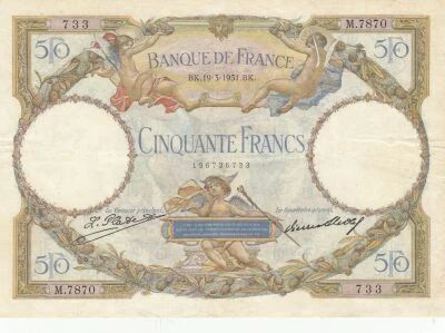 Frankreich 50 Francs LO Merson - 19-03-1931 - Series M.7870 - 734