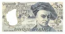 Frankreich 50 Francs Quentin de la Tour - 1987 Serial V.48 - AU