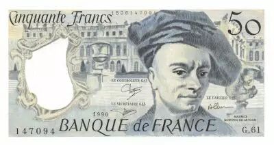 Frankreich 50 Francs Quentin de la Tour - 1990 Serial G.61 - XF+