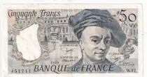 Frankreich 50 Francs Quentin de la Tour - Serial W.32 - 1983 - P152b