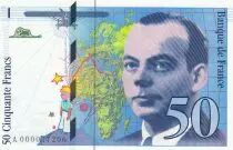 Frankreich 50 Francs Saint-Exup&eacute;ry - 1992 Serial A.000047208