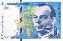 Frankreich 50 Francs Saint-Exup�ry - 1993 Serial P.009610254 - aUNC